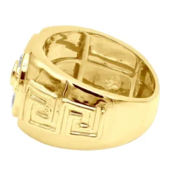 Men's 14K Yellow Gold Greek Style Diamond Ring 1.25ct -Outlet Bijou Lush Store mens diamond rings 14k greek style diamond ring 135ct p 7017 backye