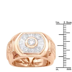 Men's 14K Yellow Gold Greek Style Diamond Ring 1.25ct -Outlet Bijou Lush Store mens diamond rings 14k greek style diamond ring 135ct p 7017 rulerro