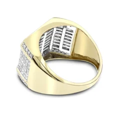 Men's 14K Yellow Gold Round Princess Diamond Ring 2.25 -Outlet Bijou Lush Store mens diamond rings 14k round princess diamond ring 225 backye