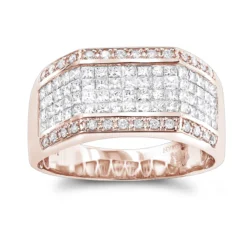 Men's 14K Yellow Gold Round Princess Diamond Ring 2.52 -Outlet Bijou Lush Store mens diamond rings 14k round princess diamond ring 252 p 6943 ro