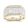 Men's 14K Yellow Gold Round Princess Diamond Ring 2.52