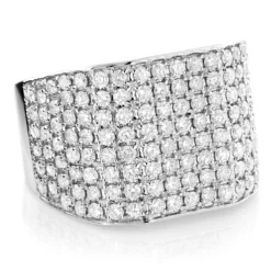 Large Men's Diamond Ring 14K Yellow Gold 4.5 Carat Statemet Ring -Outlet Bijou Lush Store mens diamond rings collection 45ct luxurman custom made ring 14k gold 1 1