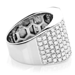 Large Men's Diamond Ring 14K Yellow Gold 4.5 Carat Statemet Ring -Outlet Bijou Lush Store mens diamond rings collection 45ct luxurman custom made ring 14k gold 2 1