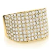 Large Men's Diamond Ring 14K Yellow Gold 4.5 Carat Statemet Ring -Outlet Bijou Lush Store mens diamond rings collection 45ct luxurman custom made ring 14k gold 7