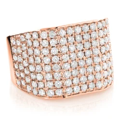 Large Men's Diamond Ring 14K Yellow Gold 4.5 Carat Statemet Ring -Outlet Bijou Lush Store mens diamond rings collection 45ct luxurman custom made ring 14k gold 8