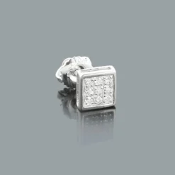 Men's Diamond Stud Earring 0.07ct 14K White Gold