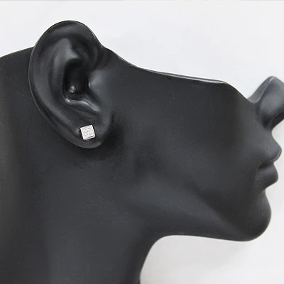 Men's Diamond Stud Earring 0.07ct 14K White Gold 5 Men's Diamond Stud Earring 0.07ct 14K White Gold - Image 3