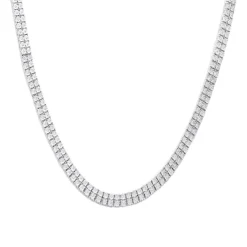 Men's Diamond Tennis Chain 10K Yellow Gold Affordable 2 Row Necklace 1ct -Outlet Bijou Lush Store mens diamond tennis chain in real 10k gold affordable 2 row necklace 1ct 407129 box white