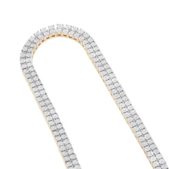Men's Diamond Tennis Chain 10K Yellow Gold Affordable 2 Row Necklace 1ct -Outlet Bijou Lush Store mens diamond tennis chain in real 10k gold affordable 2 row necklace 1ct 407129 rose 1672715764