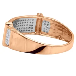 Men's Diamond Wedding Band 10K Yellow Gold 0.33ct -Outlet Bijou Lush Store mens diamond wedding band 10k 034ct backro