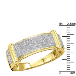 Men's Diamond Wedding Band 10K Yellow Gold 0.33ct -Outlet Bijou Lush Store mens diamond wedding band 10k 034ct rulerye