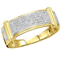 Men's Diamond Wedding Band 10K Yellow Gold 0.33ct