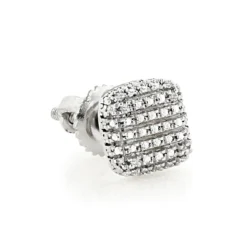 Men's Earrings: Single Sterling Silver Diamond Stud Earring 0.02ct