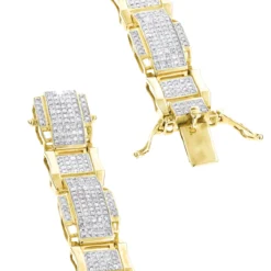 Men's 10K White Gold Bracelet With Diamonds 3.44ct -Outlet Bijou Lush Store mens gold bracelet with diamonds 10k 344ct p 43457 backye