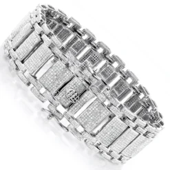 Men's Iced Out Pave Diamond Bubble Bracelet 7ct 10K Yellow Gold -Outlet Bijou Lush Store mens iced out pave diamond bubble bracelet 975ct p 6170 back