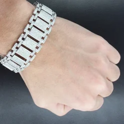 Solid 14K Rose Gold Men's Diamond Bracelet 7.25ct -Outlet Bijou Lush Store mens iced out pave diamond bubble bracelet 975ct p 6170bod 1