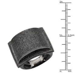 Oversized Hip Hop 1 Carat Black Diamond Ring For Men In Sterling Silver -Outlet Bijou Lush Store mens large hip hop black diamond ring in sterling silver 1 carat ruler black