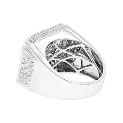 Men's Designer 14K White Gold Pave Diamond Ring 3 Ct -Outlet Bijou Lush Store mens pave diamond ring 312ct 14k designer jewelry backwh