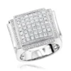 Men's Designer 14K White Gold Pave Diamond Ring 3 Ct