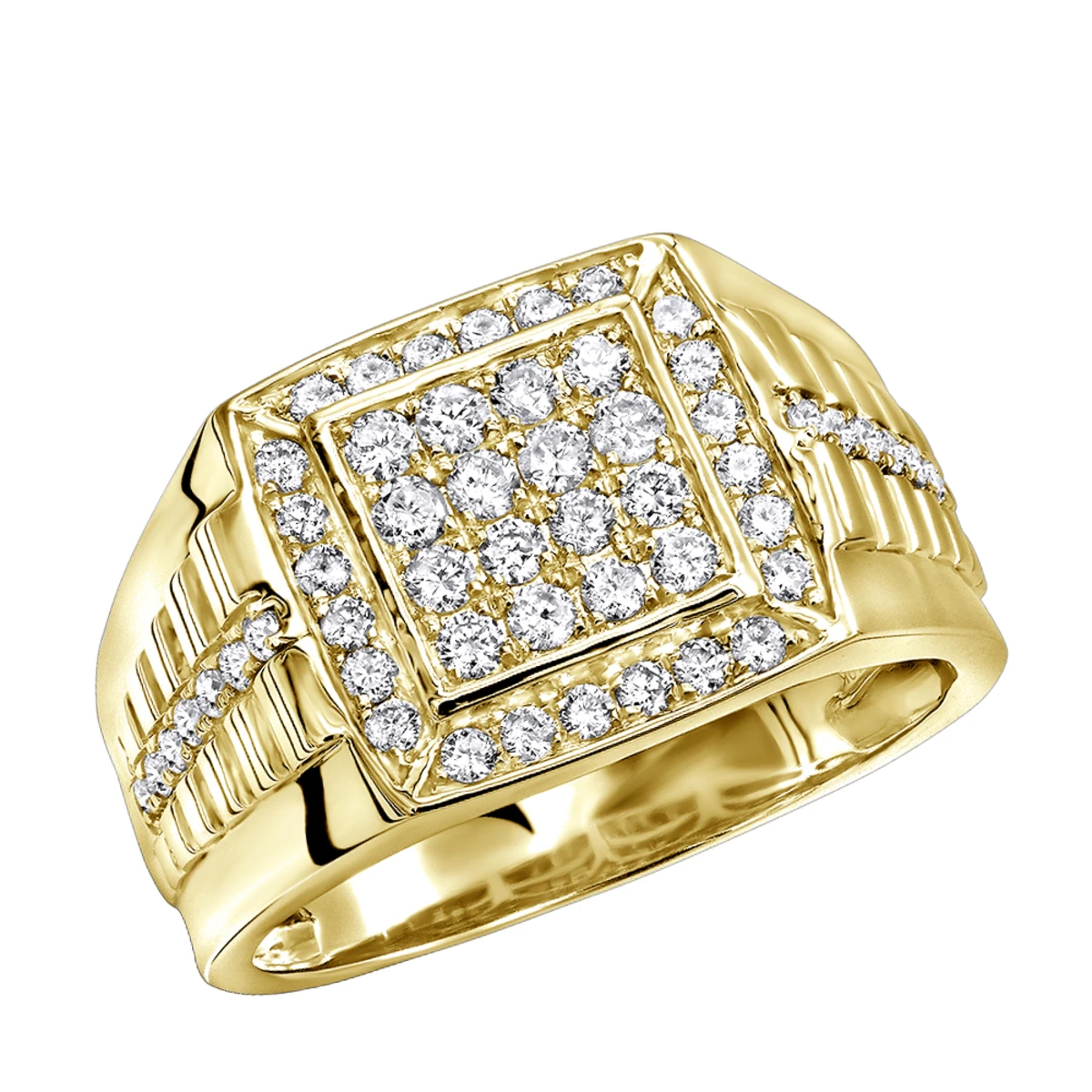 Men's 10K White Gold Square Shape 1 Carat Diamond Pinky Ring For Men 4 Men's 10K White Gold Square Shape 1 Carat Diamond Pinky Ring For Men - Image 2