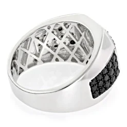 14K Yellow Gold White And Black Diamond Ring For Men Pinky Ring 1.8ct -Outlet Bijou Lush Store mens pinky rings 14k white and black diamond ring for men pinky ring 18ct backwh