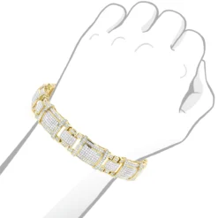 Men's Real Diamond Bracelet 10K Yellow Gold 4ct -Outlet Bijou Lush Store mens real diamond bracelet 10k 471ct p 43453 bodye