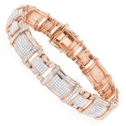 Men's Real Diamond Bracelet 10K Yellow Gold 4ct -Outlet Bijou Lush Store mens real diamond bracelet 10k 471ct p 43453 ro