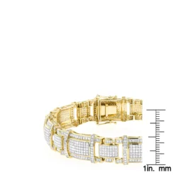 Men's Real Diamond Bracelet 10K Yellow Gold 4ct -Outlet Bijou Lush Store mens real diamond bracelet 10k 471ct p 43453 rulerye