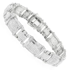 Men's Real Diamond Bracelet 10K Yellow Gold 4ct -Outlet Bijou Lush Store mens real diamond bracelet 10k 471ct p 43453 wh