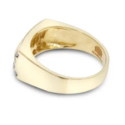 Men's Round & Princess Cut Diamond Ring 1.3ct 14K Yellow Gold Unique Wedding Band -Outlet Bijou Lush Store mens round princess cut diamond ring 15ct 14k gold unique wedding band backye