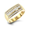 Men's Round & Princess Cut Diamond Ring 1.3ct 14K Yellow Gold Unique Wedding Band -Outlet Bijou Lush Store mens round princess cut diamond ring 15ct 14k gold unique wedding band mainye
