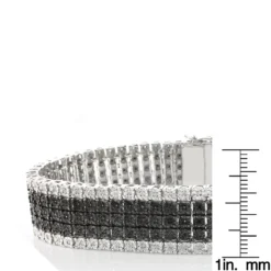 Men's Silver Diamond Bracelet 1.20ct Black And White -Outlet Bijou Lush Store mens silver diamond bracelet 120ct black and white p 49426 ruler