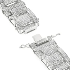 Men's Sterling Silver Diamond Bracelet 7ct 8 Men's Sterling Silver Diamond Bracelet 7ct -Outlet Bijou Lush Store mens silver diamond bracelet 745ct p 43657 clasp