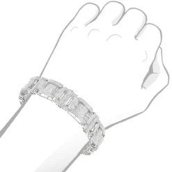 Men's Sterling Silver Diamond Bracelet 7ct 7 Men's Sterling Silver Diamond Bracelet 7ct -Outlet Bijou Lush Store mens silver diamond bracelet 745ct p 43657bod