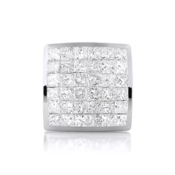 Men's Single Princess Cut Diamond Stud Earring 14K White Gold 1ct