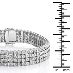 Men's Sterling Silver 4 Row Diamond Bracelet 0.63ct -Outlet Bijou Lush Store mens sterling silver bracelets 4 row diamond bracelet 052ct p 46832 box