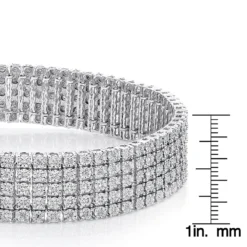 Men's Sterling Silver 5 Row Diamond Bracelet 0.81ct -Outlet Bijou Lush Store mens sterling silver bracelets 5 row diamond bracelet 067ct p 46833 ruler