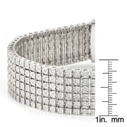 Men's Sterling Silver 6 Row Diamond Bracelet 1.01ct -Outlet Bijou Lush Store mens sterling silver bracelets diamond bracelet 084ct p 47443 ruler