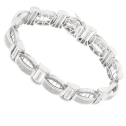 Men's Sterling Silver Diamond Bracelet 1.25ct