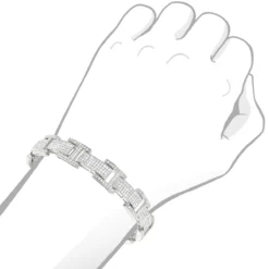 Men's Sterling Silver Diamond Bracelet 3.96ct -Outlet Bijou Lush Store mens sterling silver diamond bracelet 396 ct p 35868 bodwh