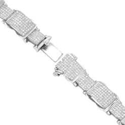 Men's Sterling Silver Diamond Bracelet 4 Ct -Outlet Bijou Lush Store mens sterling silver diamond bracelet 460ct p 43103back