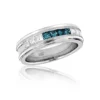 Men's White Blue Diamond Wedding Band 1.1ct 14K White Gold Princess Cut Diamonds -Outlet Bijou Lush Store mens white blue diamond wedding band 11ct 14k gold princess cut diamonds 1