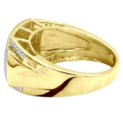 Men's 10K Yellow Gold Diamond Ring 0.65ct -Outlet Bijou Lush Store mens yellow gold diamond ring 10k 065ct p 42053 backye