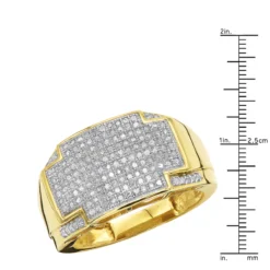 Men's 10K Yellow Gold Diamond Ring 0.65ct -Outlet Bijou Lush Store mens yellow gold diamond ring 10k 065ct p 42053 rulerye