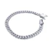 Miami 14K White Gold Cuban Link Curb Chain Bracelet 8.5mm 7.5in-9in