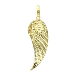 Mini 10K Yellow Gold Diamond Angel Wing Necklace Pendant 0.65ct By Luxurman -Outlet Bijou Lush Store mini 10k gold diamond angel wing necklace pendant 065ct by luxurman backye