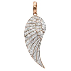 Mini 10K Yellow Gold Diamond Angel Wing Necklace Pendant 0.65ct By Luxurman -Outlet Bijou Lush Store mini 10k gold diamond angel wing necklace pendant 065ct by luxurman ro