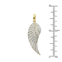 Mini 10K Yellow Gold Diamond Angel Wing Necklace Pendant 0.65ct By Luxurman -Outlet Bijou Lush Store mini 10k gold diamond angel wing necklace pendant 065ct by luxurman rulerye