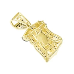 Mini Black Diamond Jesus Head Pendant Charm 10K Yellow Gold 1/2 Carat -Outlet Bijou Lush Store mini black diamond jesus head pendant charm solid 10k gold 12 carat backye