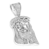 Mini Diamond Jesus Head Pendant In Sterling Silver 0.75 Ct -Outlet Bijou Lush Store mini diamond jesus head pendant in sterling silver 104ct main